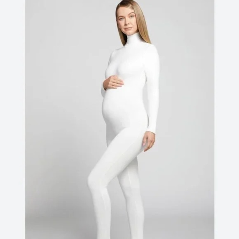 Chic Bumpsuit White Jumpsuit with Sleek Design - Maternity - L